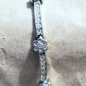 Crystal and silver flower bracelet